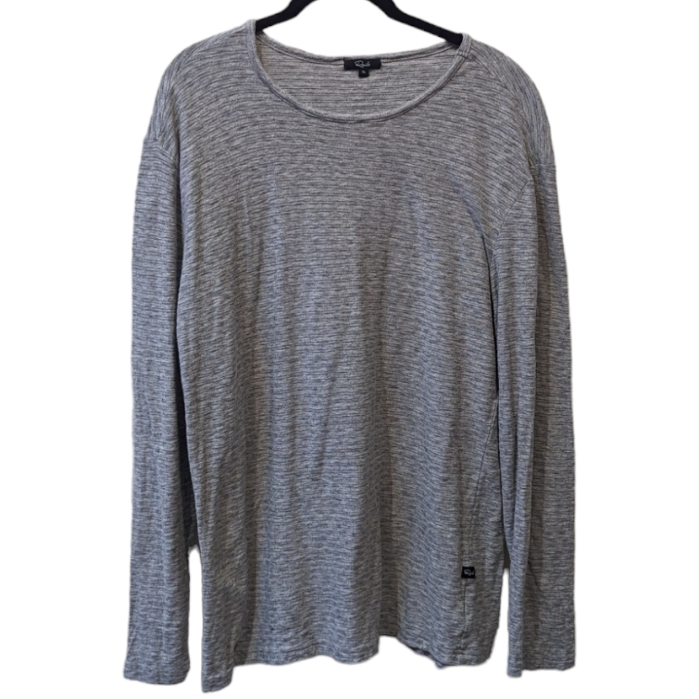 Rails Falon Nimbus Stripe Gray Long Sleeve Lightweight Shirt (XL)